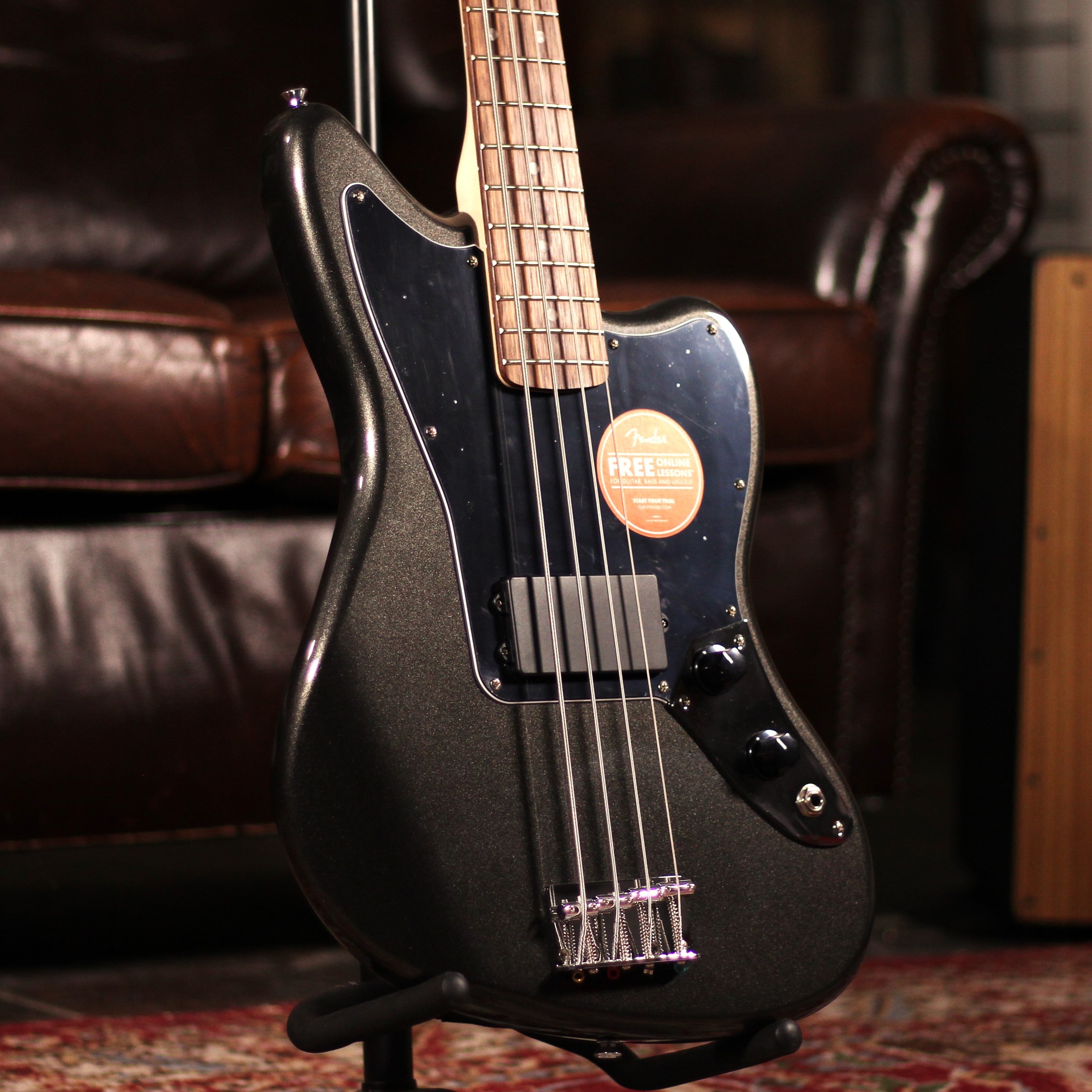 Squier Affinity Jaguar Bass H Charcoal Frost Metallic – Foulds Guitars