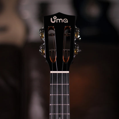 Uma UK-20SC Black Concert Ukulele headstock