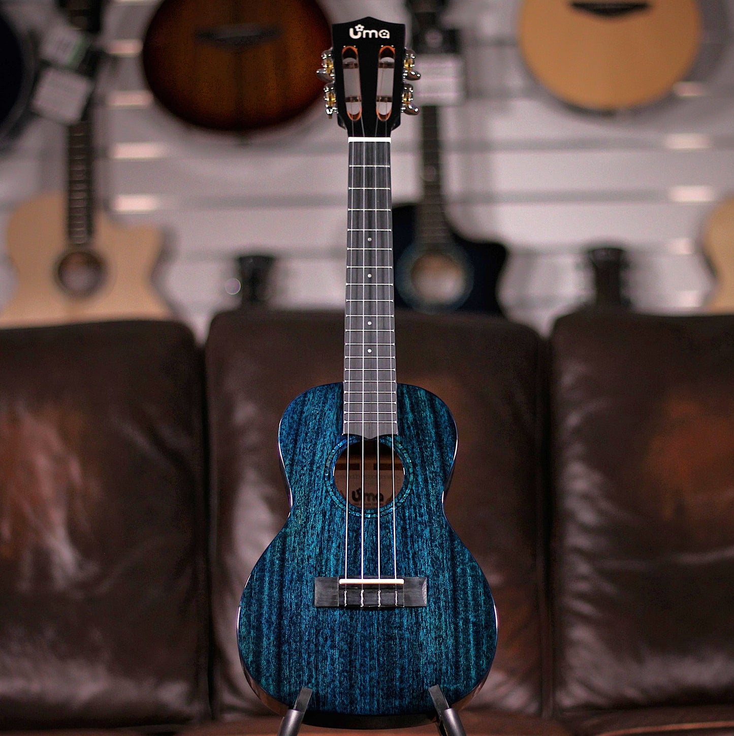 Uma Solid Mahogany Soprano Ukulele - Blue