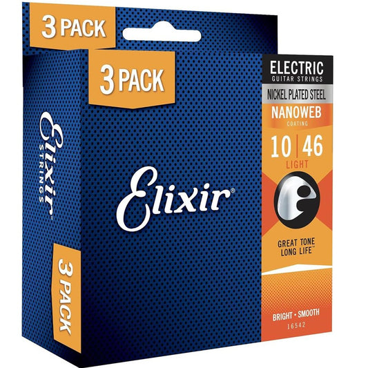 Elixir Electric Nanoweb 16542 10-46 Triple Pack