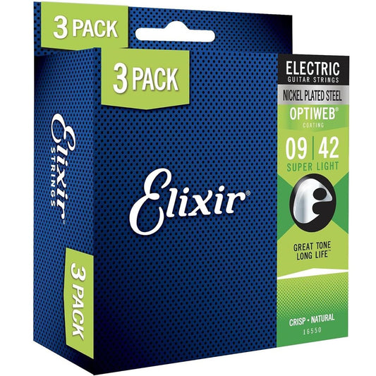 Elixir Electric Optiweb 16550 9-42 Triple Pack