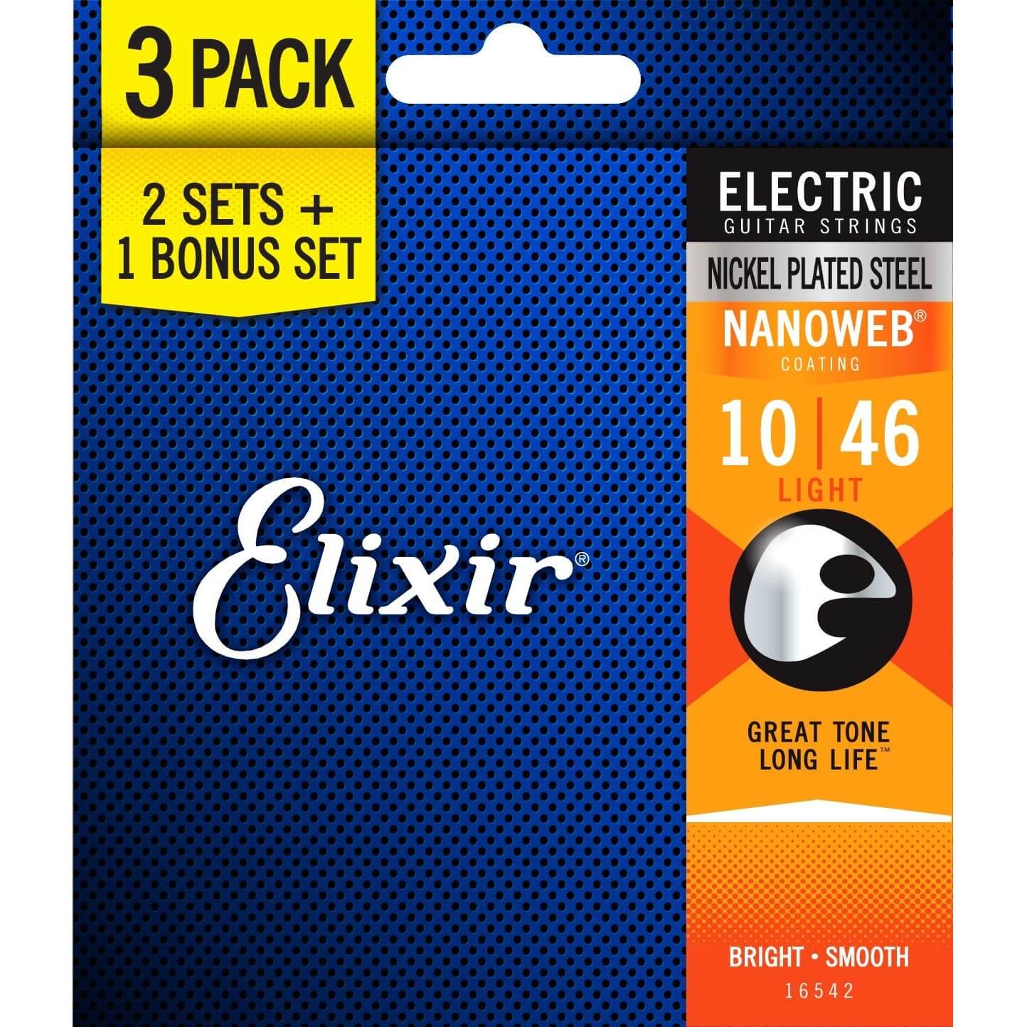 Elixir Electric Nanoweb 16542 10-46 3-for-2