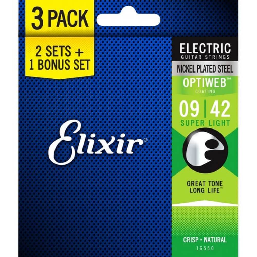 Elixir Electric Optiweb 16550 9-42 3-for-2