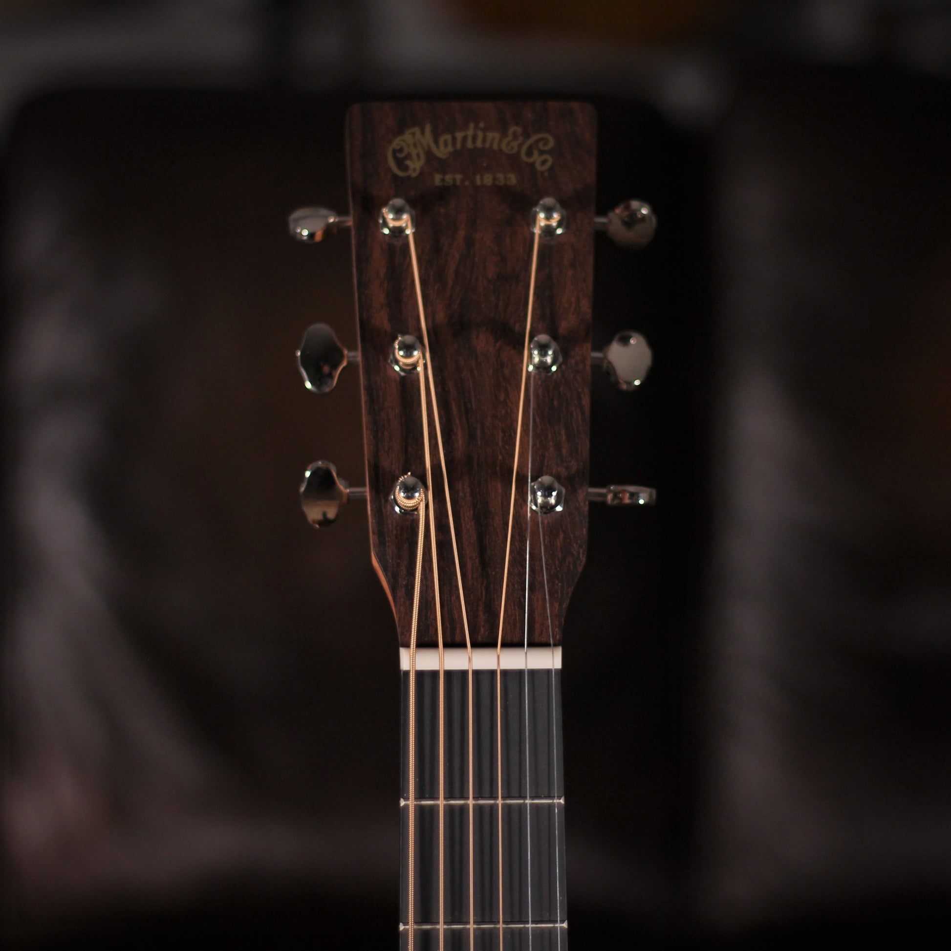 Martin D-12E headstock