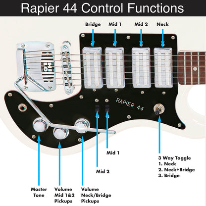 Rapier 44 Electric Guitar ~ Arctic White