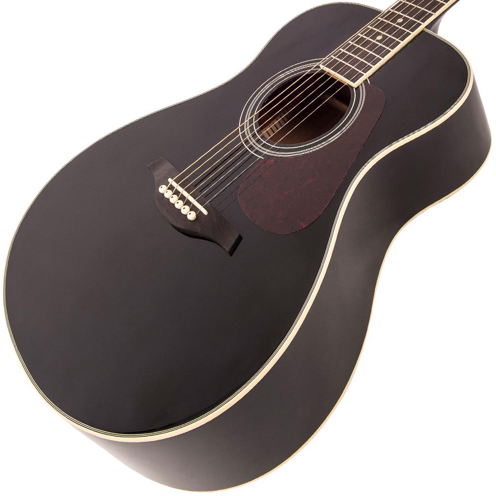 Vintage V300 Acoustic Folk Guitar ~ Black