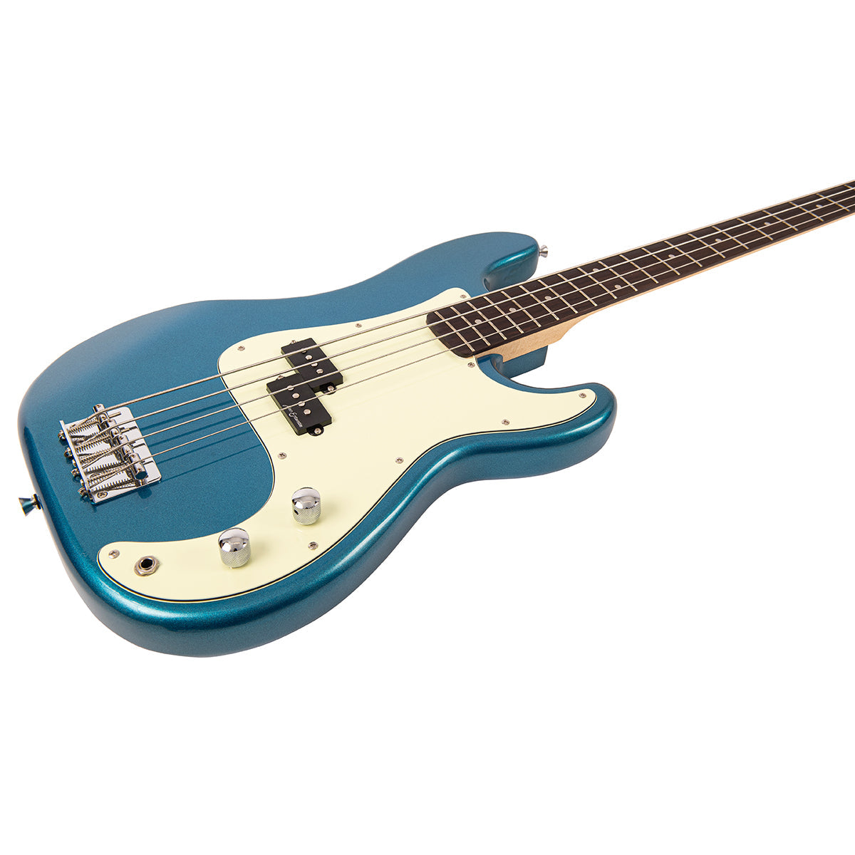 Vintage V40 Coaster Series Bass Guitar Pack ~ Candy Apple Blue