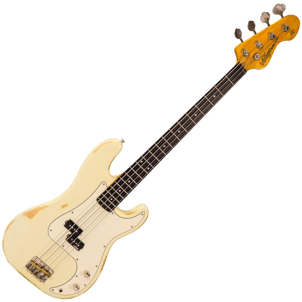 Vintage V4 ICON Bass ~ Distressed Vintage White