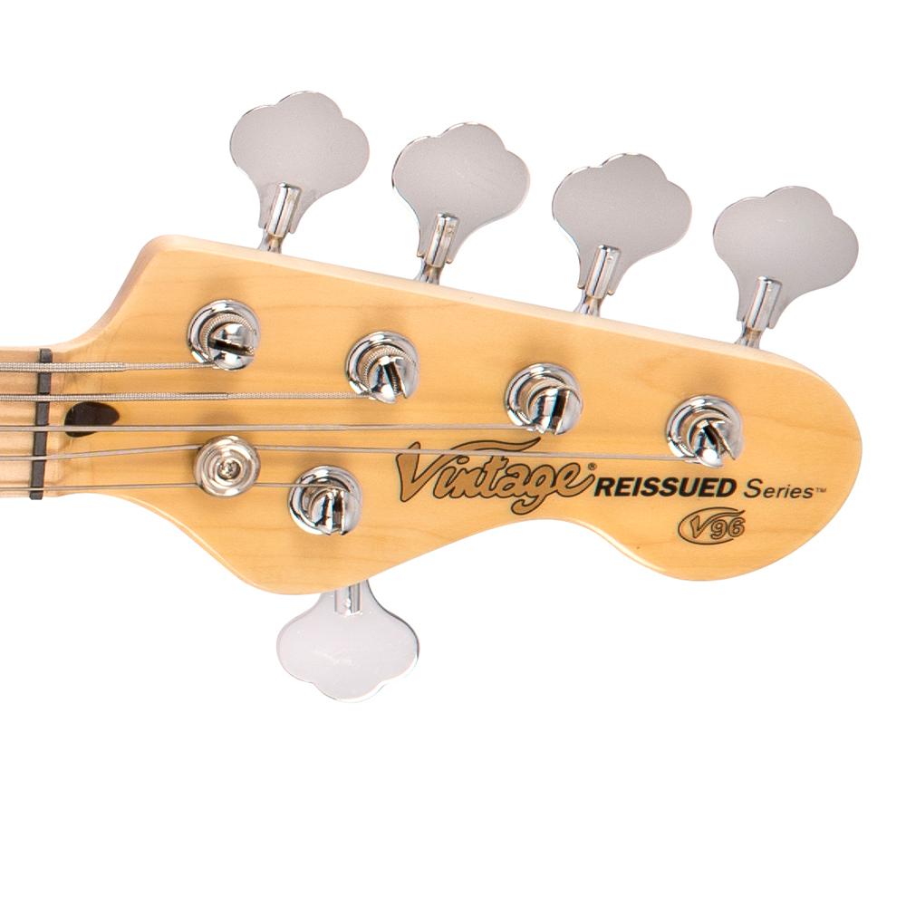 Vintage V96 ReIssued 5-String Active Bass ~ Flamed Tobacco Sunburst