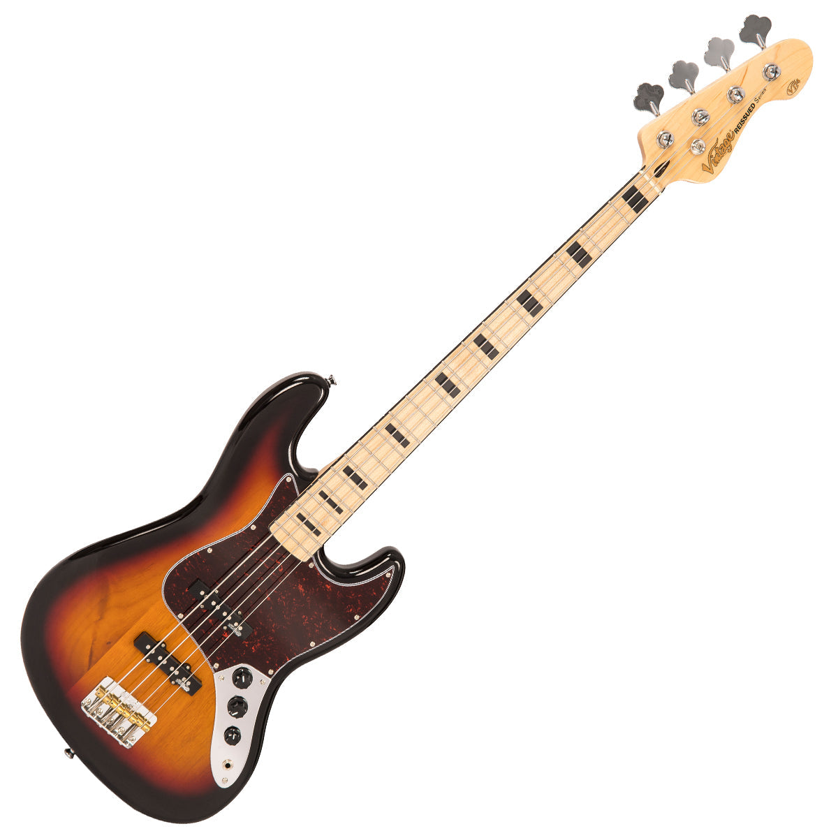 Vintage VJ74 ReIssued Maple F/Board Bass ~ Sunset Sunburst