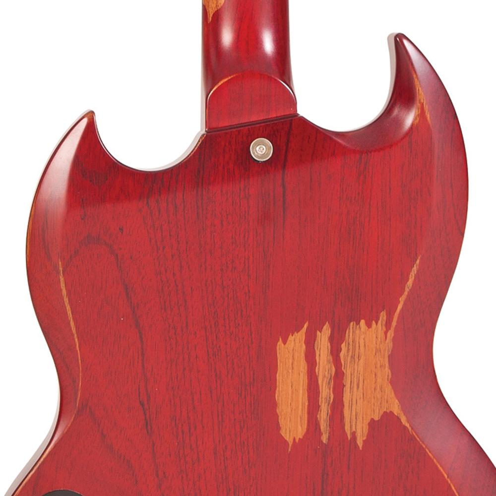 Vintage VS6 ICON Electric Guitar ~ Distressed Cherry Red