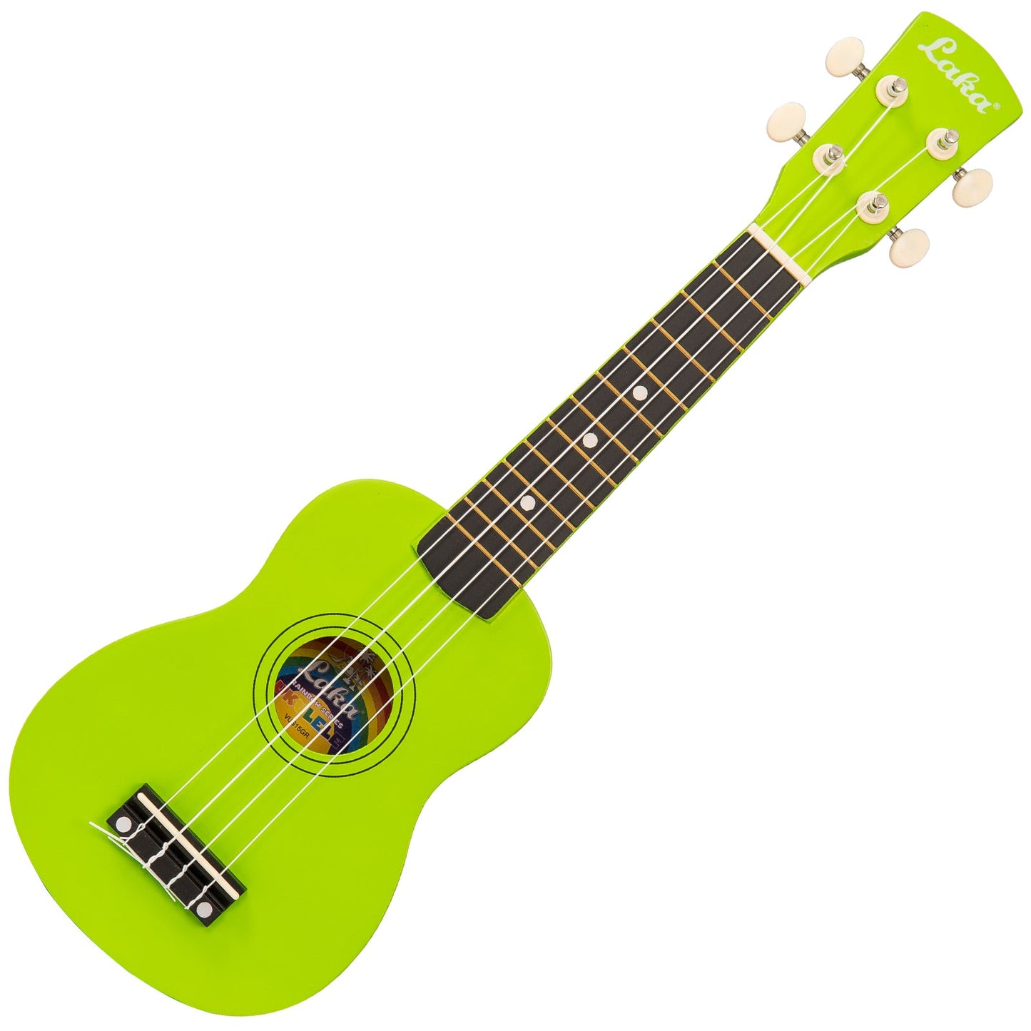 Laka Rainbow Series Soprano Ukulele & Carry Bag ~ Green