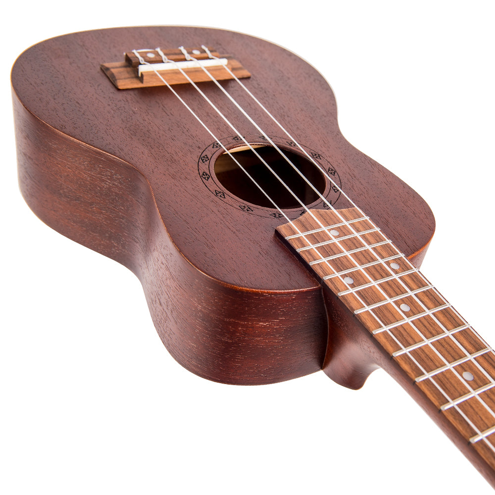 Laka Sapele Series Soprano Ukulele & Bag ~ Chocolate