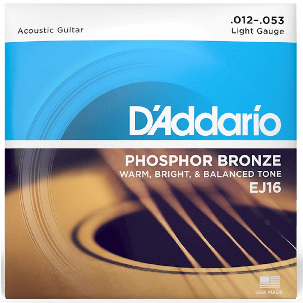 D'Addario EJ16 Phosphor Bronze 12-53 - Acoustic Guitar Strings available at Foulds Guitars Derby