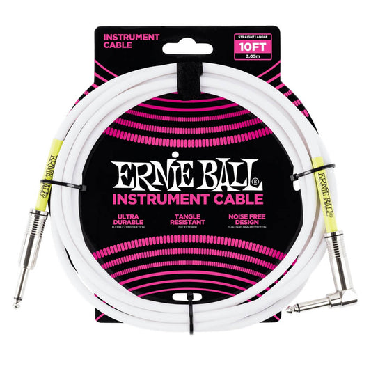 Ernie Ball White 10ft Right Angled Cable