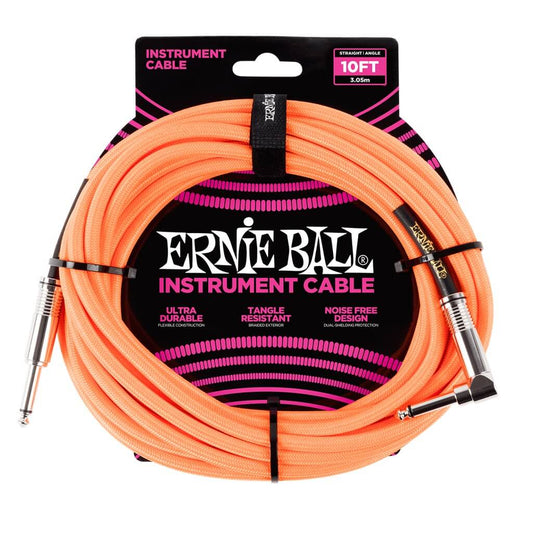 Ernie Ball Orange 10ft Right Angled Cable