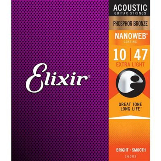 Elixir Phosphor Bronze Nanoweb 16002 10-47