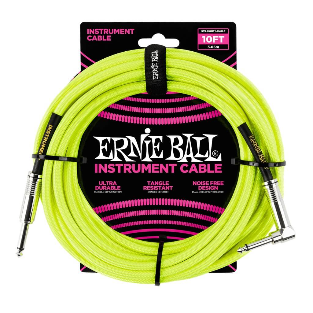 Ernie Ball Yellow 10ft Right Angled Cable