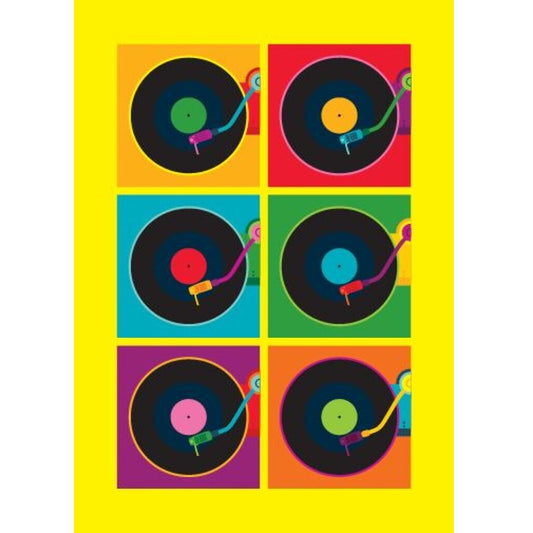 Record Player Pop Art Card